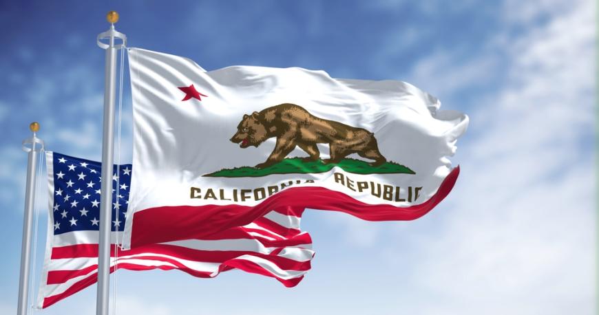California and American flag